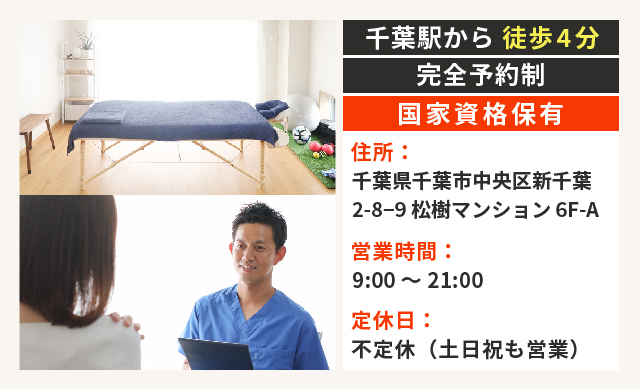 千葉駅から徒歩4分 夜21時まで営業